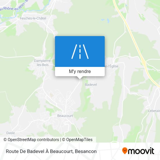 Route De Badevel À Beaucourt plan