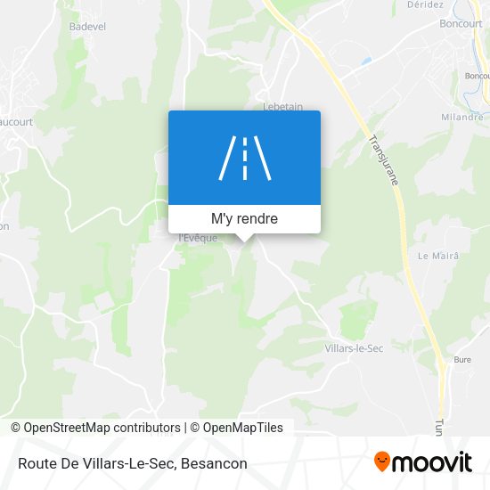 Route De Villars-Le-Sec plan