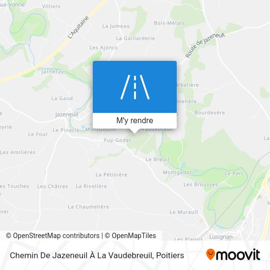 Chemin De Jazeneuil À La Vaudebreuil plan