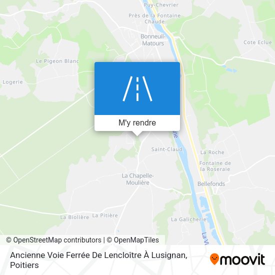 Ancienne Voie Ferrée De Lencloître À Lusignan plan