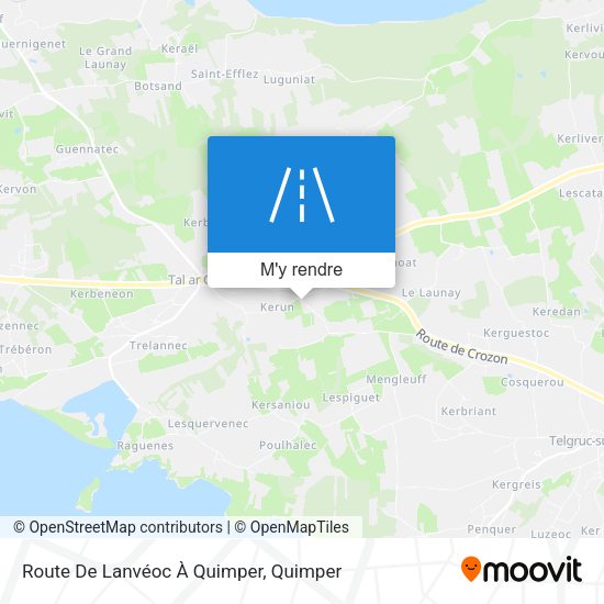 Route De Lanvéoc À Quimper plan