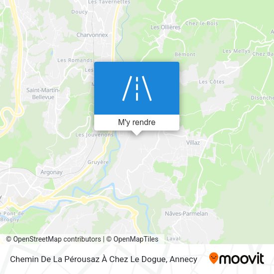 Chemin De La Pérousaz À Chez Le Dogue plan