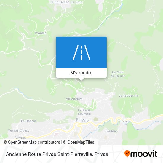 Ancienne Route Privas Saint-Pierreville plan