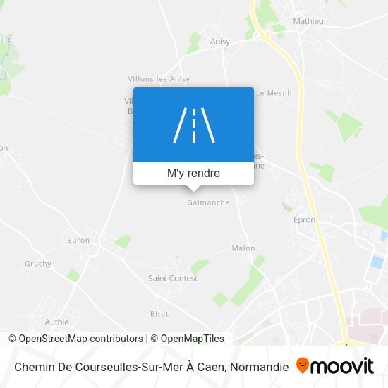 Chemin De Courseulles-Sur-Mer À Caen plan