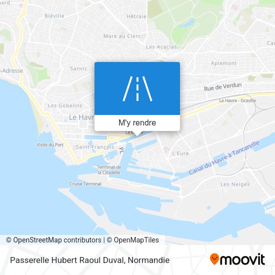 Passerelle Hubert Raoul Duval plan