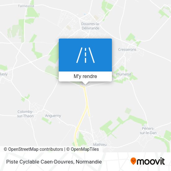 Piste Cyclable Caen-Douvres plan
