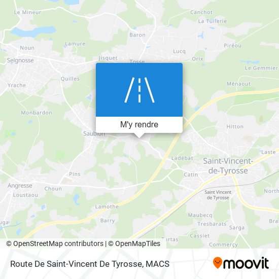 Route De Saint-Vincent De Tyrosse plan