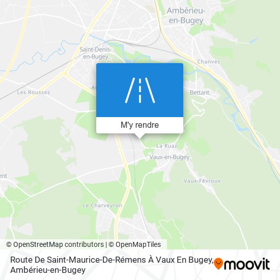 Route De Saint-Maurice-De-Rémens À Vaux En Bugey plan