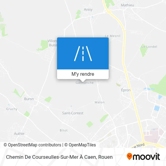Chemin De Courseulles-Sur-Mer À Caen plan