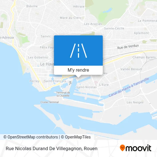 Rue Nicolas Durand De Villegagnon plan