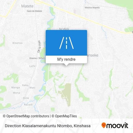 Direction Kiasalamenakuntu Ntombo plan