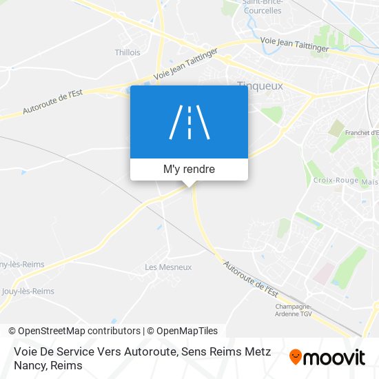 Voie De Service Vers Autoroute, Sens Reims Metz Nancy plan