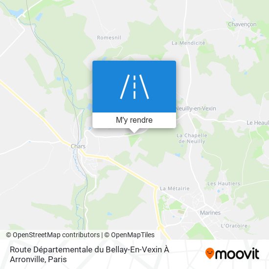 Route Départementale Du Bellay-En-Vexin À Arronville plan