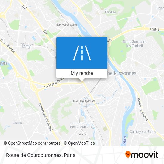 Route de Courcouronnes plan