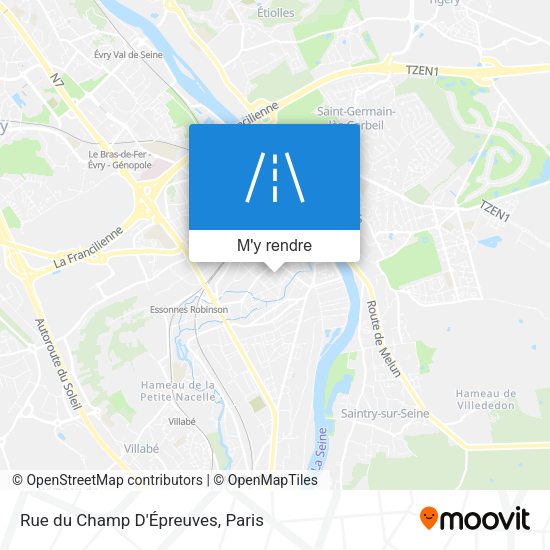Rue du Champ D'Épreuves plan