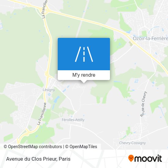 Avenue du Clos Prieur plan
