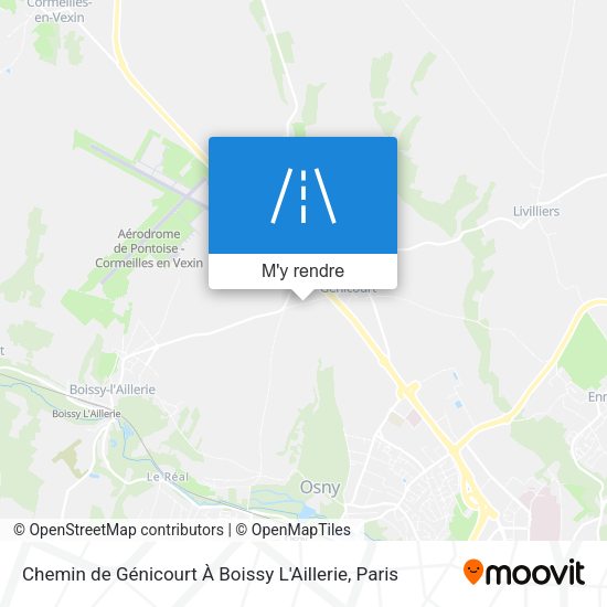 Chemin de Génicourt À Boissy L'Aillerie plan