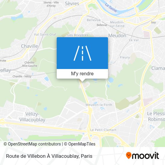 Route de Villebon À Villacoublay plan