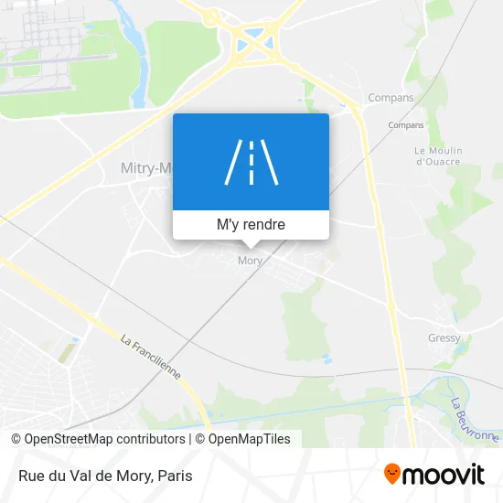 Rue du Val de Mory plan