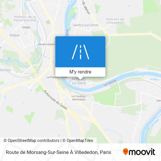Route de Morsang-Sur-Seine À Villededon plan