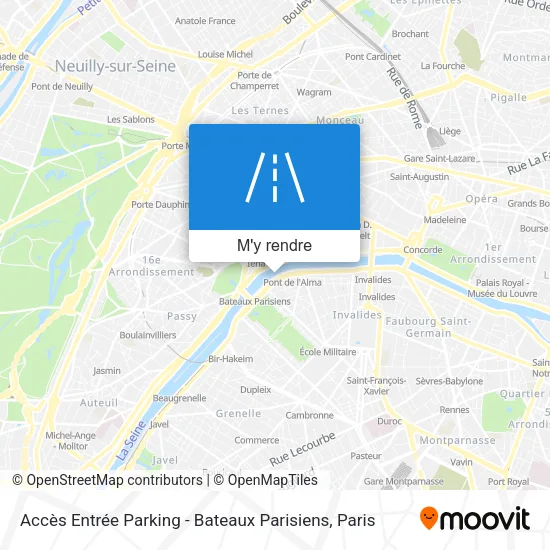 Accès Entrée Parking - Bateaux Parisiens plan
