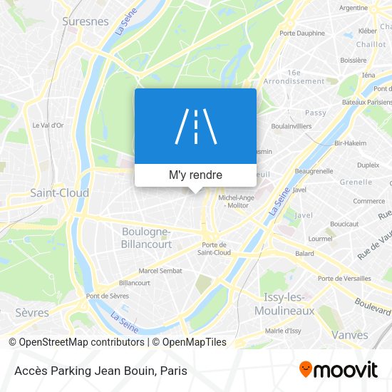 Accès Parking Jean Bouin plan