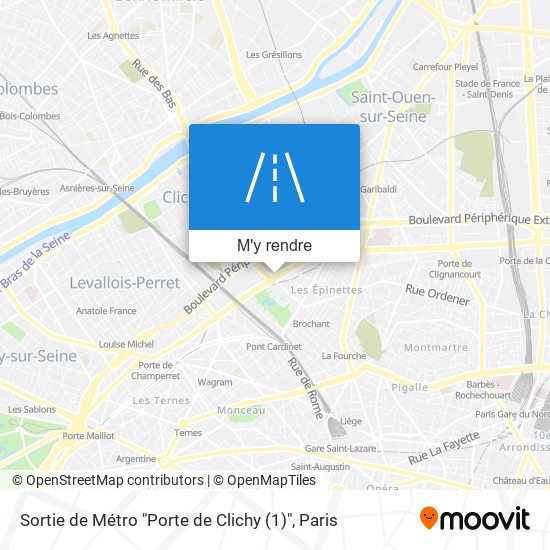 Sortie de Métro "Porte de Clichy (1)" plan