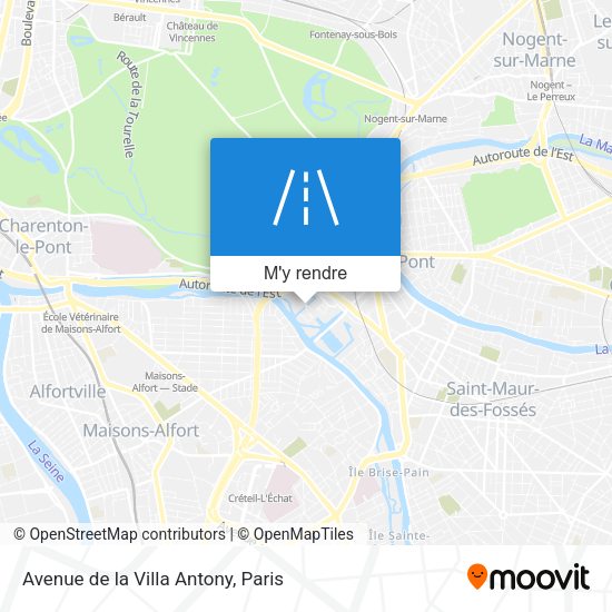 Avenue de la Villa Antony plan