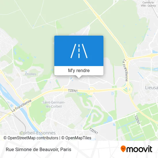 Rue Simone de Beauvoir plan