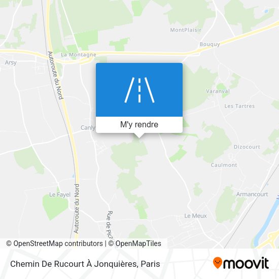 Chemin De Rucourt À Jonquières plan