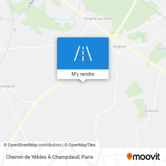 Chemin de Yèbles À Champdeuil plan