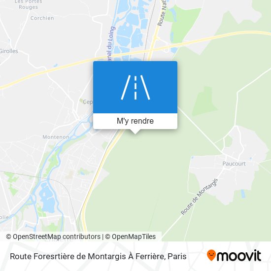 Route Foresrtière de Montargis À Ferrière plan