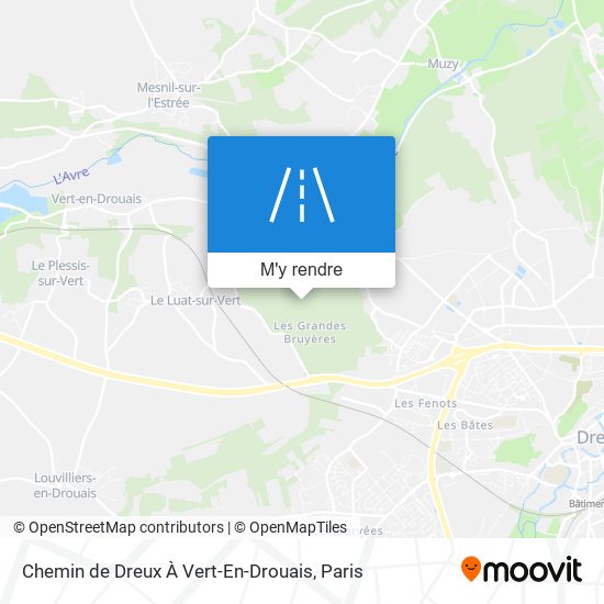 Chemin de Dreux À Vert-En-Drouais plan