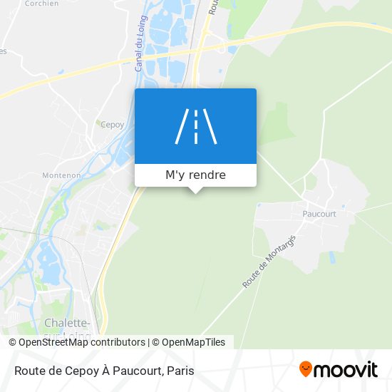 Route de Cepoy À Paucourt plan