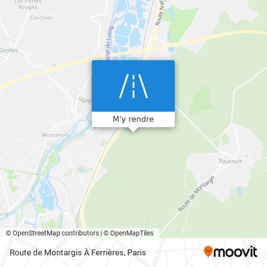 Route de Montargis À Ferrières plan