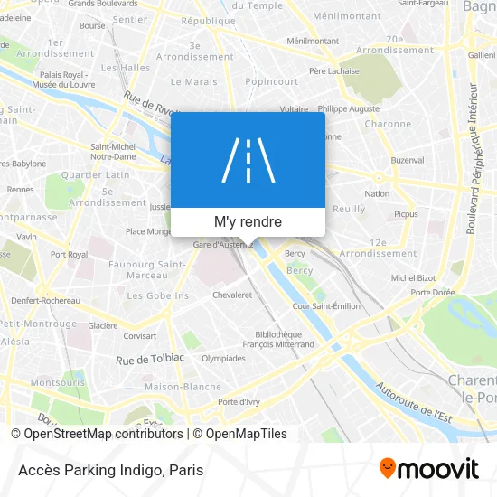 Accès Parking Indigo plan