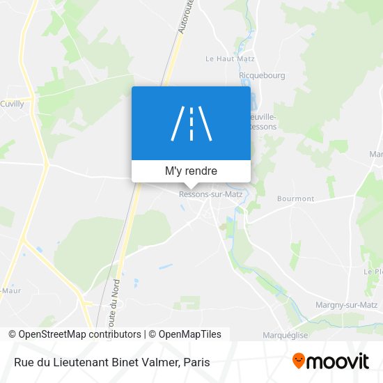 Rue du Lieutenant Binet Valmer plan