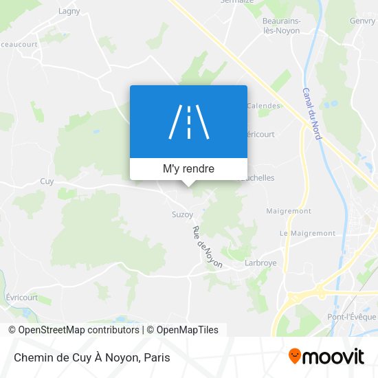 Chemin de Cuy À Noyon plan