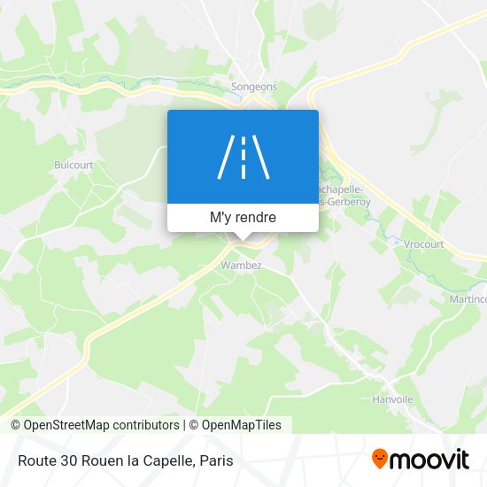 Route 30 Rouen la Capelle plan