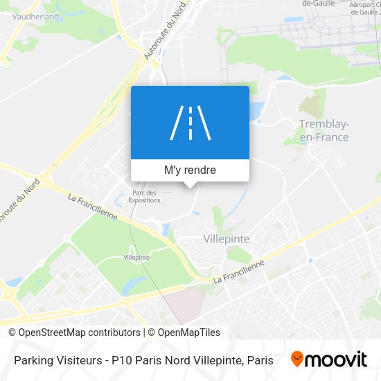Parking Visiteurs - P10 Paris Nord Villepinte plan