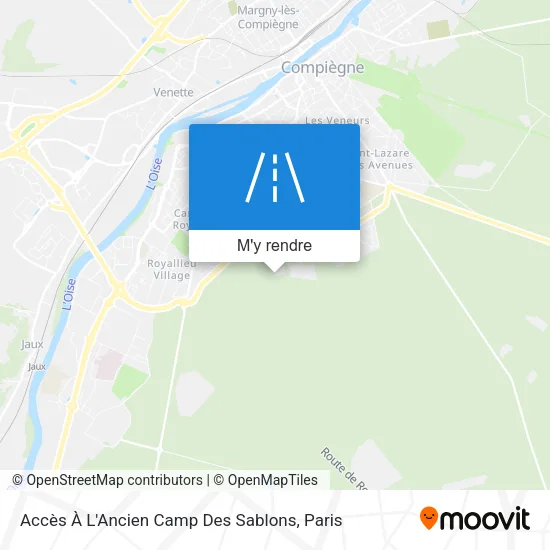 Accès À L'Ancien Camp Des Sablons plan