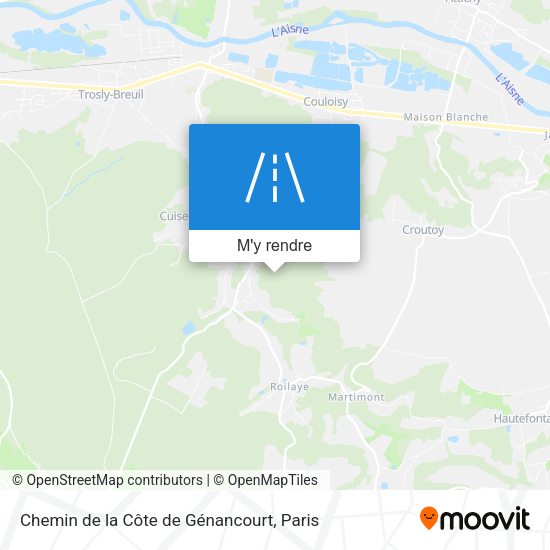 Chemin de la Côte de Génancourt plan