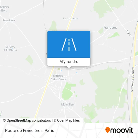 Route de Francières plan