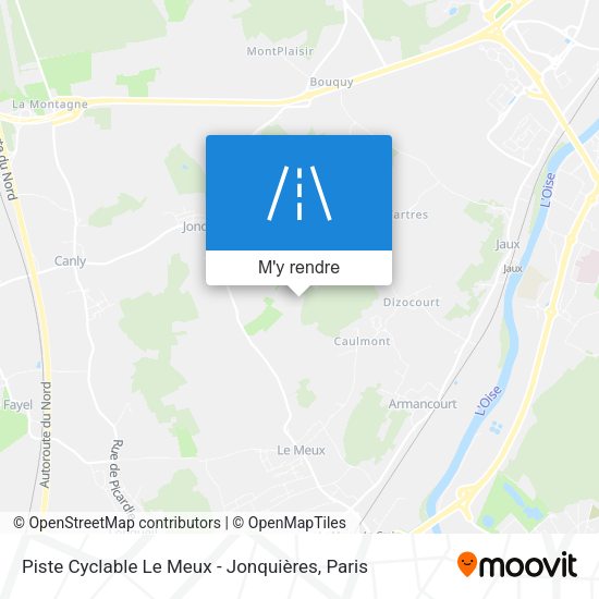 Piste Cyclable Le Meux - Jonquières plan