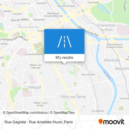 Rue Gagnée - Rue Amédée Huon plan