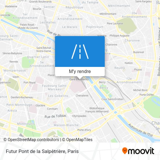 Futur Pont de la Salpêtrière plan