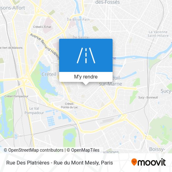 Rue Des Platrières - Rue du Mont Mesly plan
