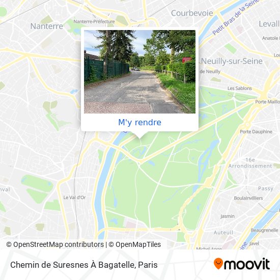 Chemin de Suresnes À Bagatelle plan