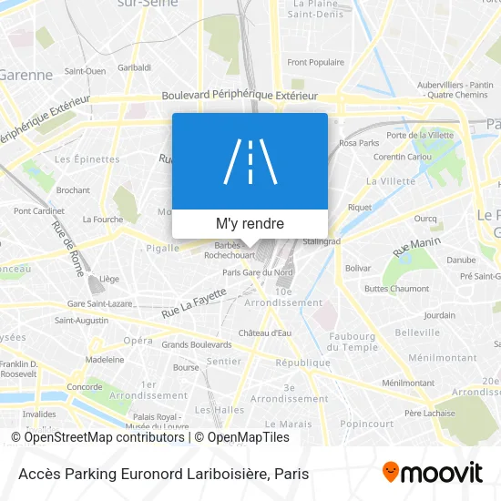 Accès Parking Euronord Lariboisière plan