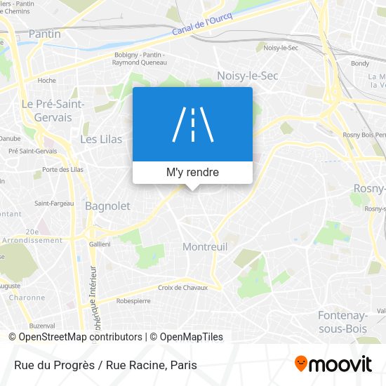 Rue du Progrès / Rue Racine plan